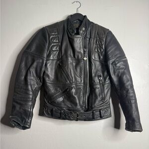 vintage Hein Gericke for Harley-Davidson black leather motorcycle jacket
